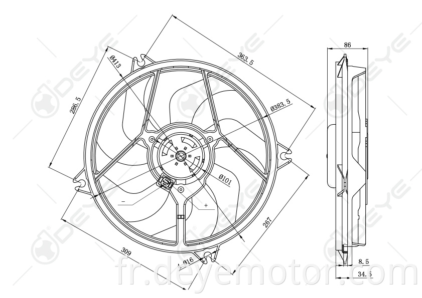 1250.F8 1253.C8 450W radiateur ventilateur moteur 12v pour PEUGEOT 406 PEUGEOT 607 CITROEN XSARA CITROEN C1